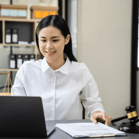 Lawyer using certified translation services in New York for court documents to ensure compliance with legal requirements.