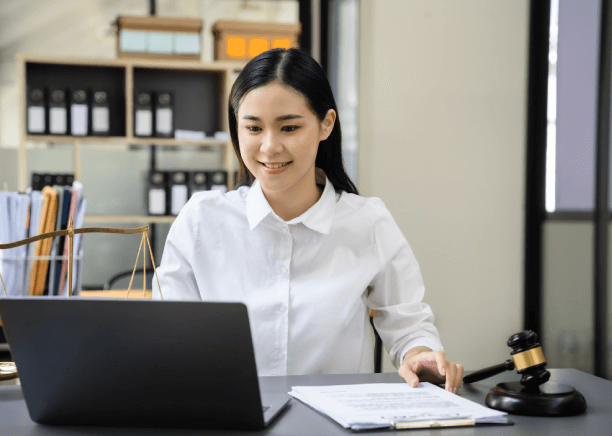 Lawyer using USCIS certified legal translations in New York City for documents like contracts and affidavits.